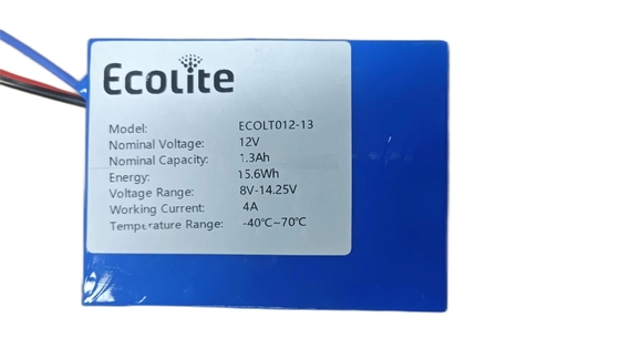 Anpassungsfähige LTO-Batterie 12V 1,3Ah Lithium-Titanat-LTO-Batterien mit langem Zyklus