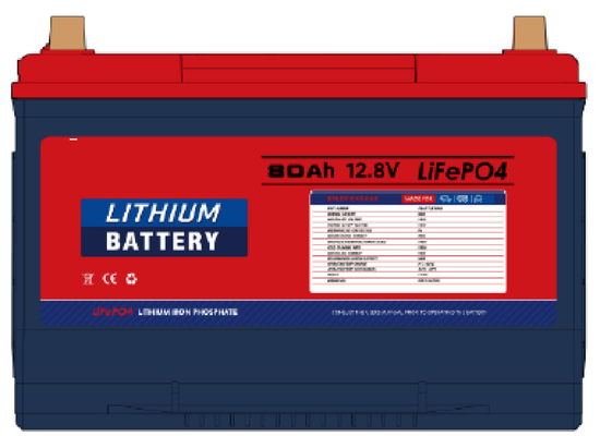 Lange Lebensdauer LiFePO4 LFP 12,8 V 80 Ah Lithium-Eisen-Phosphat-Krankenbatterie