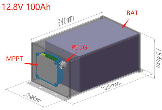 LiFePO4 12V 100Ah Solarstraßenleuchte Lithiumbatterie BMS MPPT All in One
