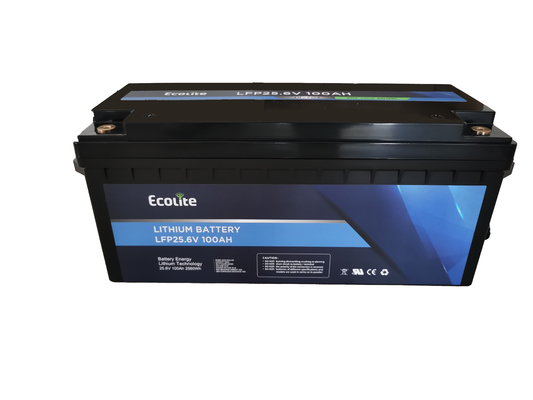 Ecolite Lange Zyklusdauer>4000 Zyklen 25.6V 100Ah LiFePO4 Lithiumbatterie für Bootswagen